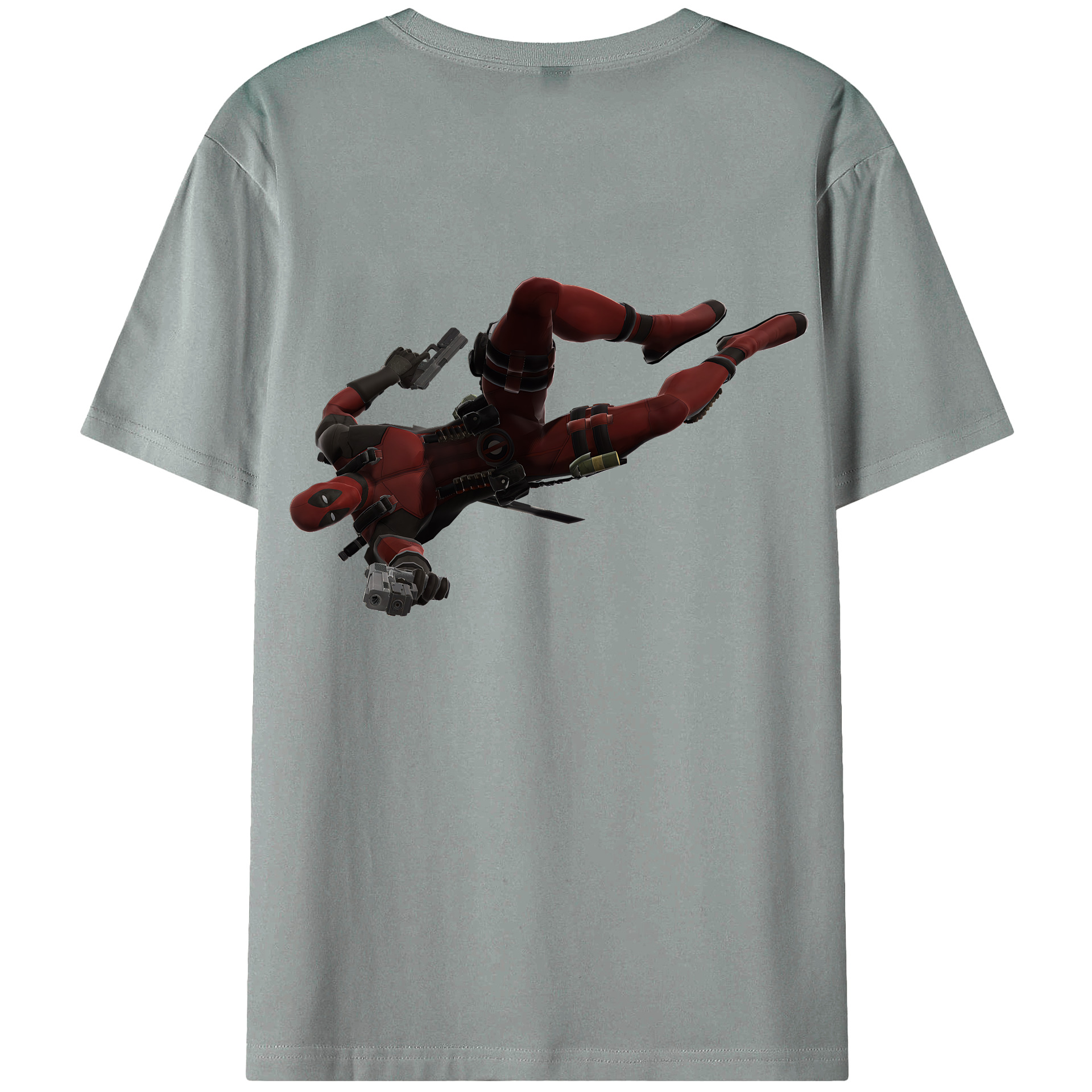 （画像用） Deadpool デッドプール 綿100％ メンズ半袖Tシャツ（バックプリント） 通気性